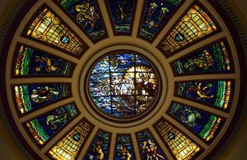 beautiful stained glass dome ceiling