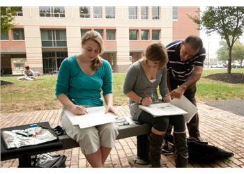 outdoor study session with instructor